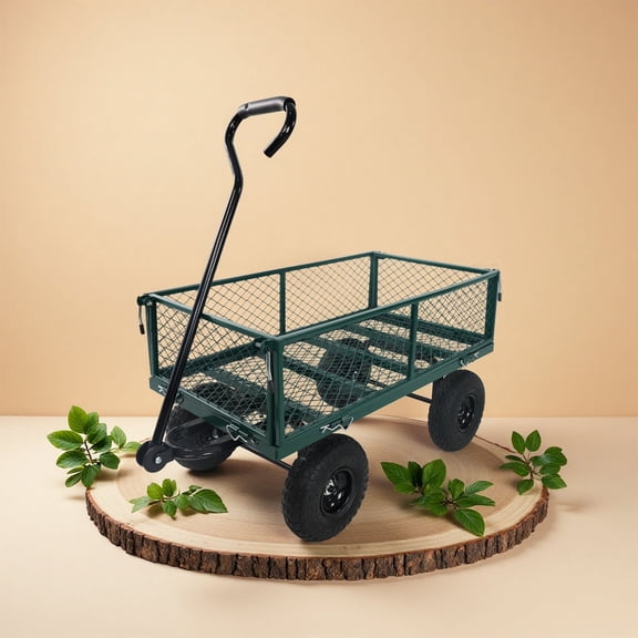 Versatile Garden Cart Wagon With Large Capacity Lightweight Design Suitable For Easy Crafts And Firewood Transport,Green