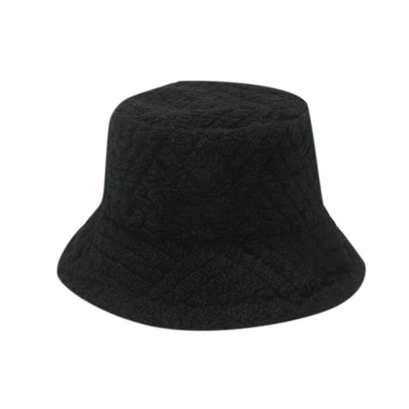 Versatile Geometric Striped Fisherman Hat for Winter - Cozy Lamb Wool Basin Headwear to Keep You Warm