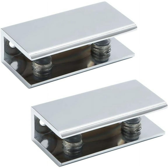 Heavy Duty Metal Clamps for Glass Shelves, Adaptive Thickness Range 8-12mm, Polished Finish for Corrosion-Free Use, Set of 2 Pcs