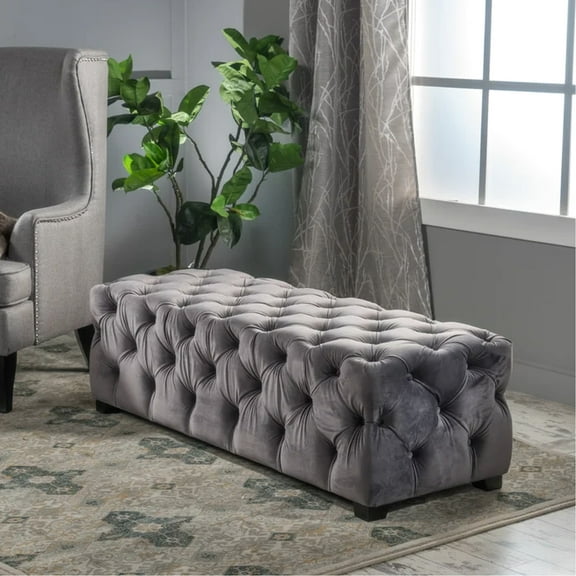 Versatile Grey Velvet : Fit For Any Room With Elegant Diamond Tufting Pattern