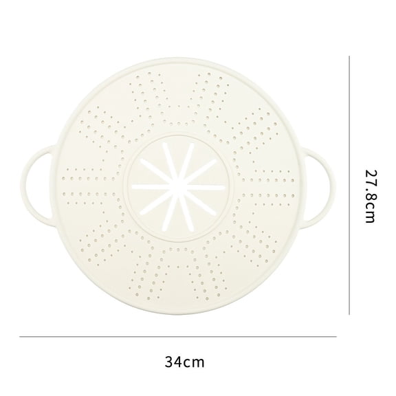 Versatile Heat-Resistant Silicone Spill Stopper Lid Pot Holder:Kitchen Essential White