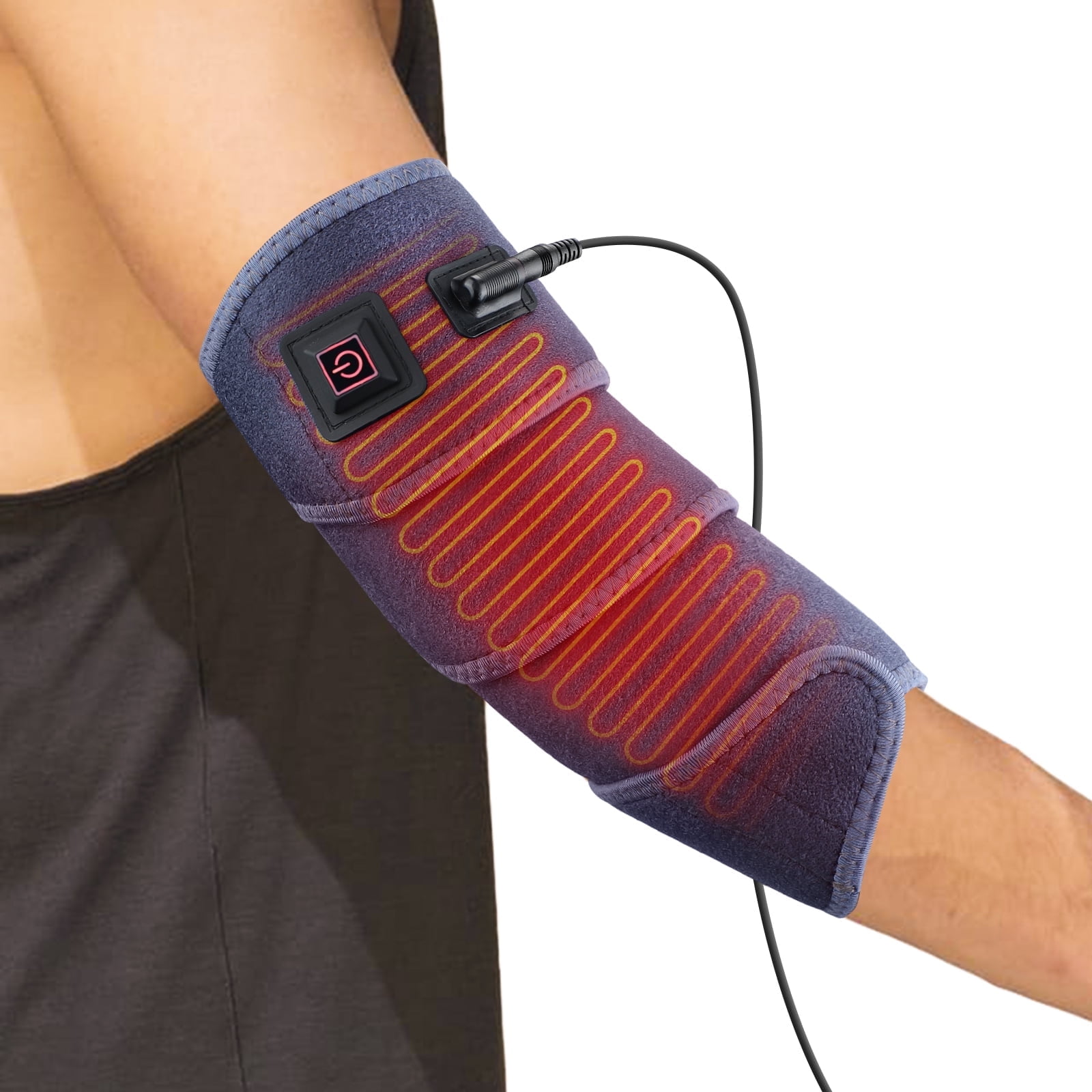 Versatile Heating Pad Wrap for Multiple Areas Multi-USE WRAP Heating Pad for Elbow, Wrist, Ankle, Body Strip Type Wrap Around Heating Pad 78" Long Charge Cord Elbow Heating Pad