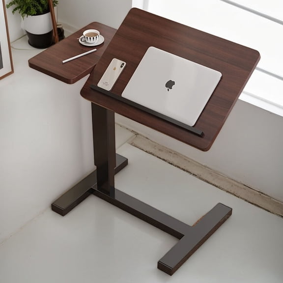 Versatile Height Adjustable Overbed Table with Wheels for Laptop Use - Mobile Rolling Bedside Desk for Comfort