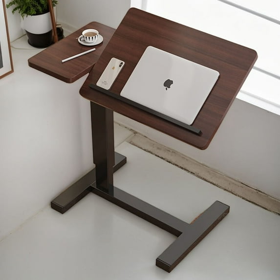 Versatile Height Adjustable Overbed Table with Wheels for Laptop Use - Mobile Rolling Bedside Desk for Comfort