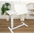 thumbnail image 1 of Versatile Height Adjustable Overbed Table with Wheels for Laptop Use - Mobile Rolling Bedside Desk for Comfort, 1 of 9