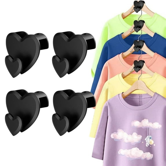 Versatile Hooks for Space Saving 4/8/20pcs Clothes Hanger Connector Hooks for Home Organization 40PC Heart Shape Hanger Hooks for Efficient Storage Solutions