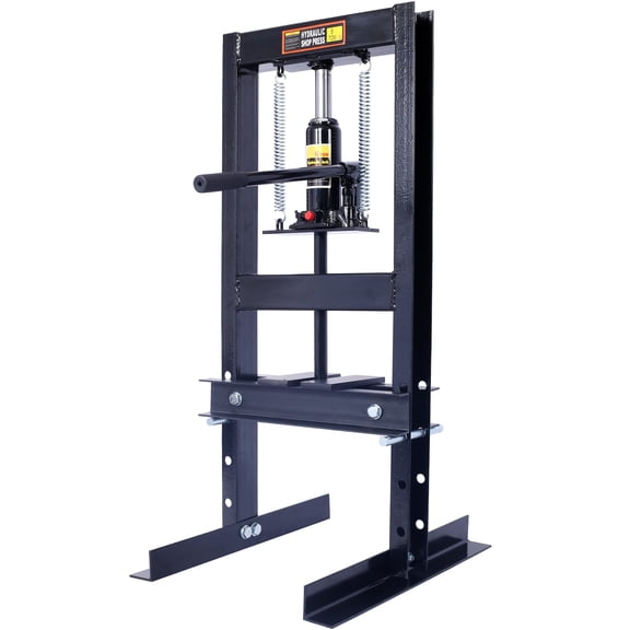 Versatile Hydraulic 6 Ton H-Frame Shop Press Blue, Adjustable Height Heavy-Duty Steel Construction Bearings, Ball Joints, Gears Auto&Metalworking