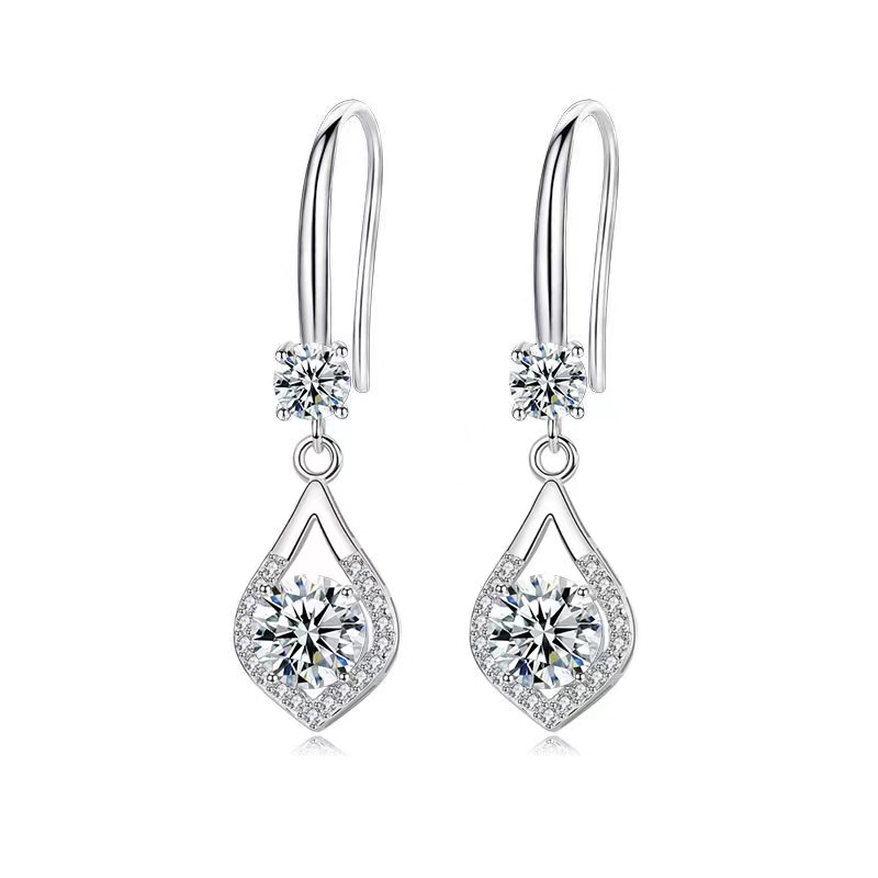 Versatile KAHOOT Moissanite Teardrop Earrings Gothic Style 925