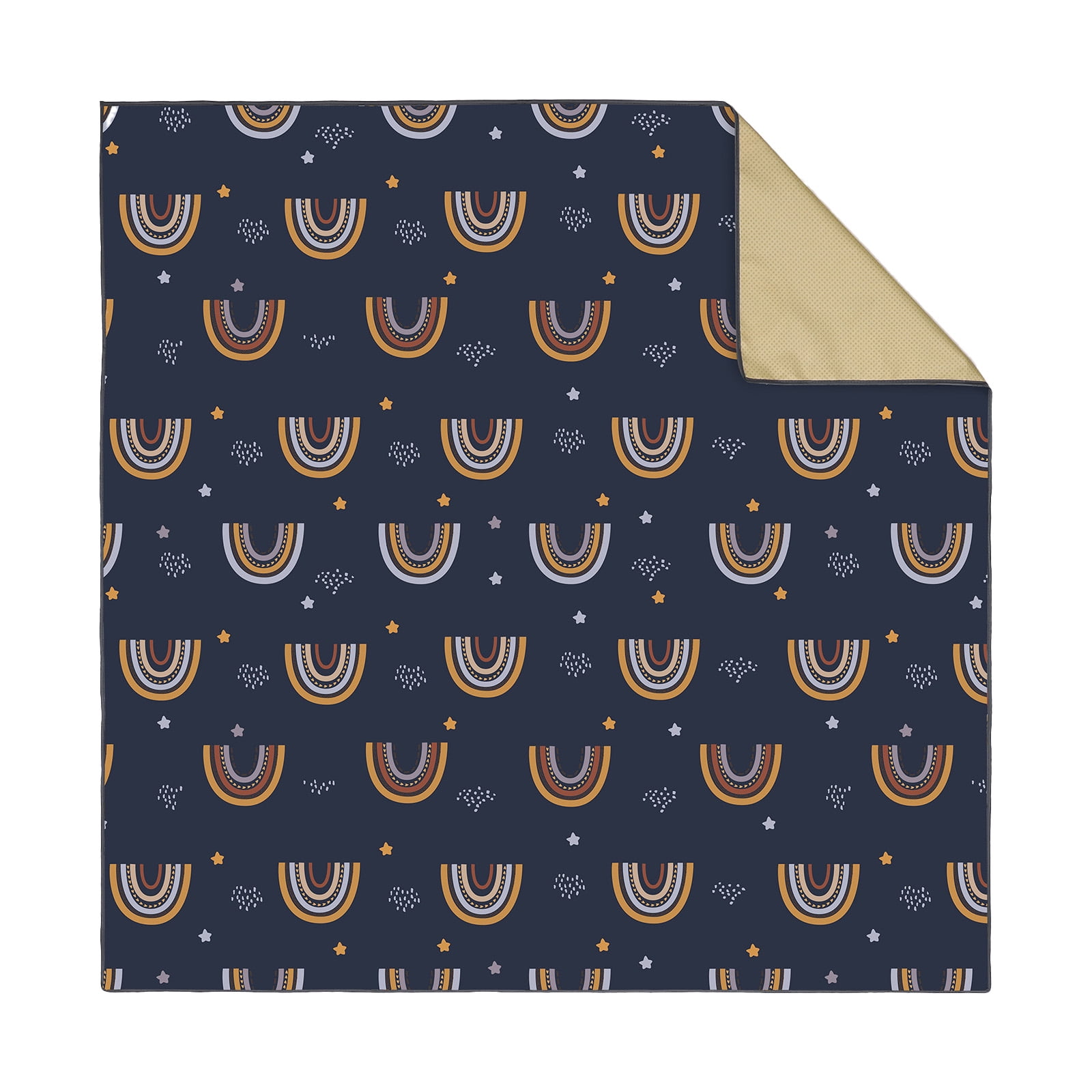 Versatile Kids Play Protector Mat Doubles As Highchair Splash Guard with Waterproof Easy Wipe Feature 130x130cm
