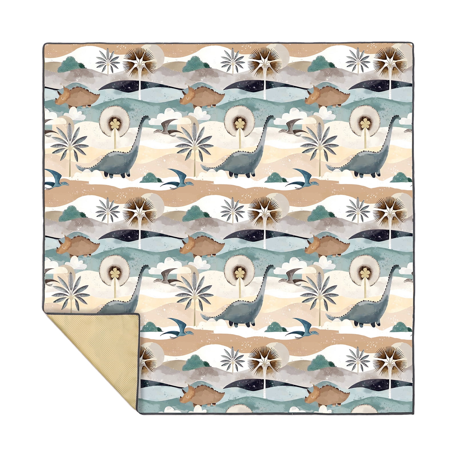 Versatile Kids Play Protector Mat Doubles As Highchair Splash Guard with Waterproof Easy Wipe Feature 130x130cm