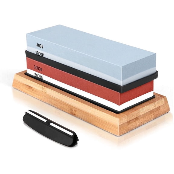 Versatile Knife Sharpener, Professional Kitchen Knife Sharpener With Multifunctional Whetstone Knife Sharpening, Dual Sided Grit Stones 400/1000 For Coarse Sharpening, 3000/8000