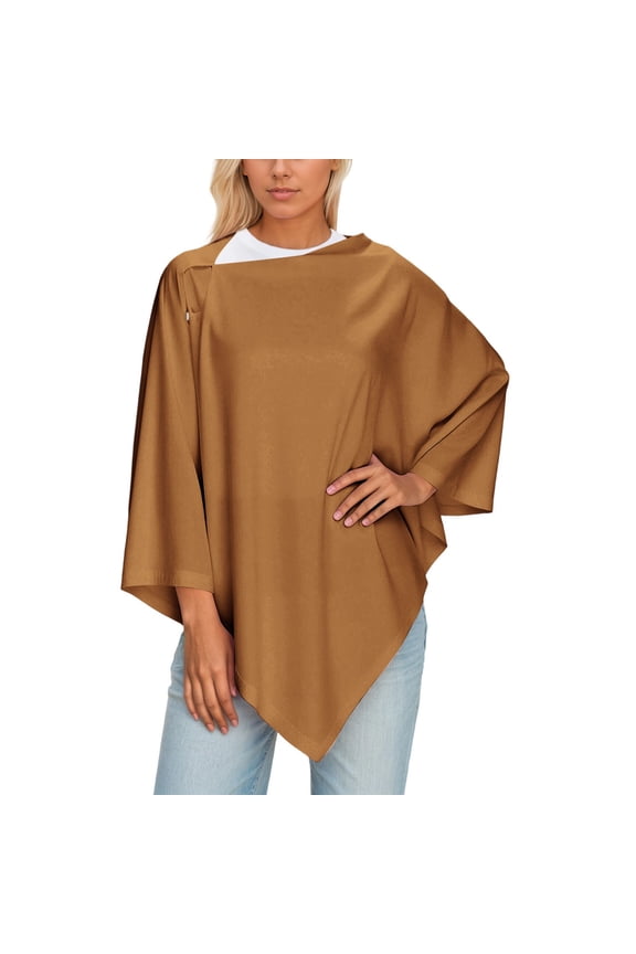 Versatile Knitted Button Front Wrap Scarf Shawl Cardigan Multiway Wearable Fashion Outerwear Layer for Women