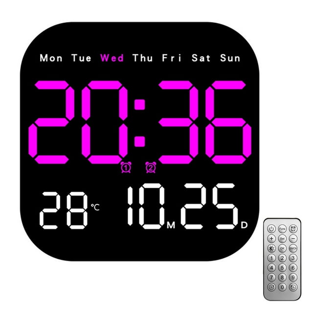 Versatile led electronic clock with day and date display temperature
