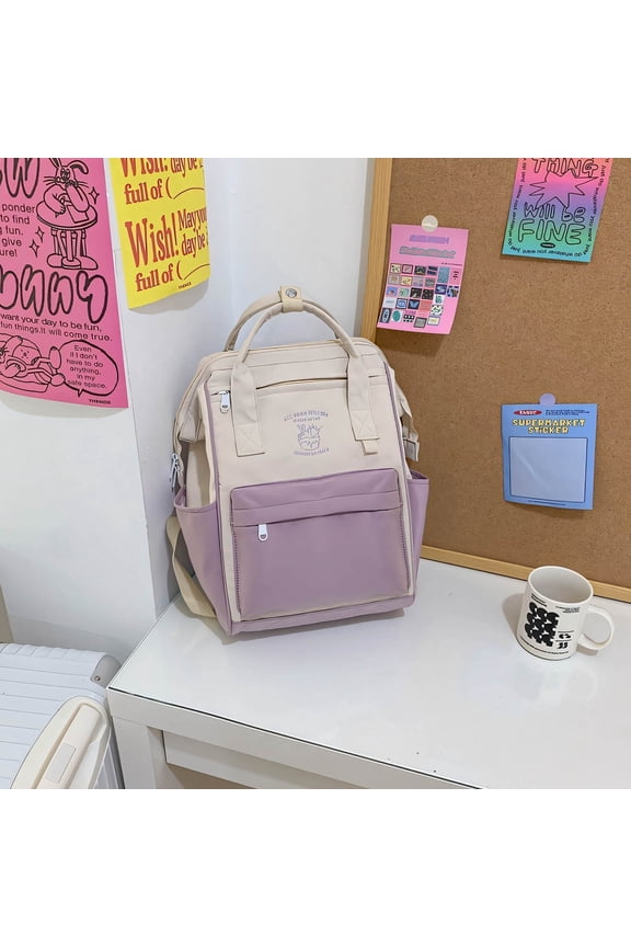 Versatile Large Capacity Junior High Sch00I Stvdent Backpack - 36-55L Spacious Water-Resistant Polyester Sch00I Bag with Padded Straps, Fits 15 Laptop, Trendy Colors for Teens & Adults