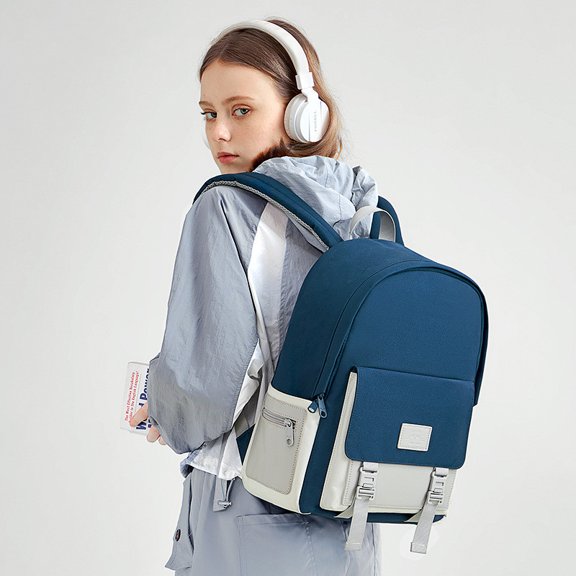 Versatile Large Capacity Travel Backpack Male,White Spell Dark Blue