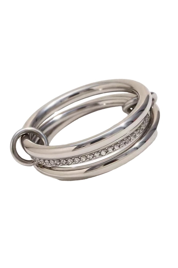 Versatile Layer Anxiety Rings With Elegant Stones Sturdy Titaniums Steel Fashion Jewelry Statement Pieces for Her