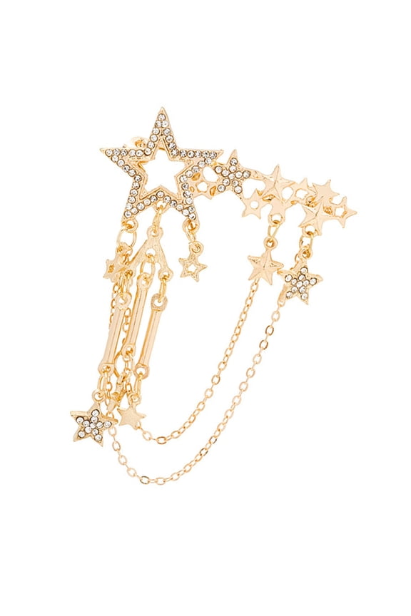Versatile Layer Tassels Star Brooch Jewelry Accessory forJackets Hats and Bags Fashion Decoration Outfits