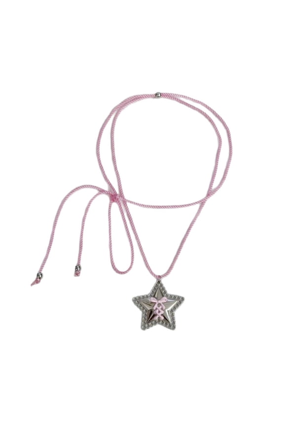 Versatile Layering Jewelry With Five Point Star Pendant On Customizable Nylon Rope Chain Decoration for Trendy Women