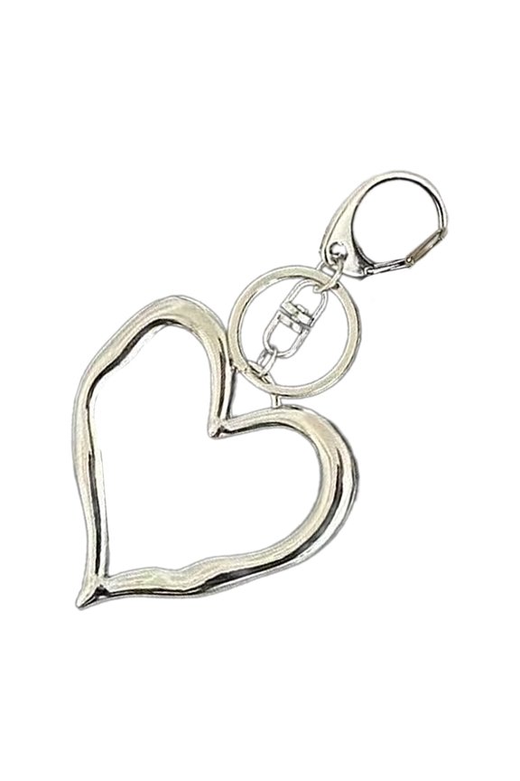 Versatile Love Heart Shaped Key Holder with Intricate Hollow Pattern for Personalizing Belongings Backpack Ornament