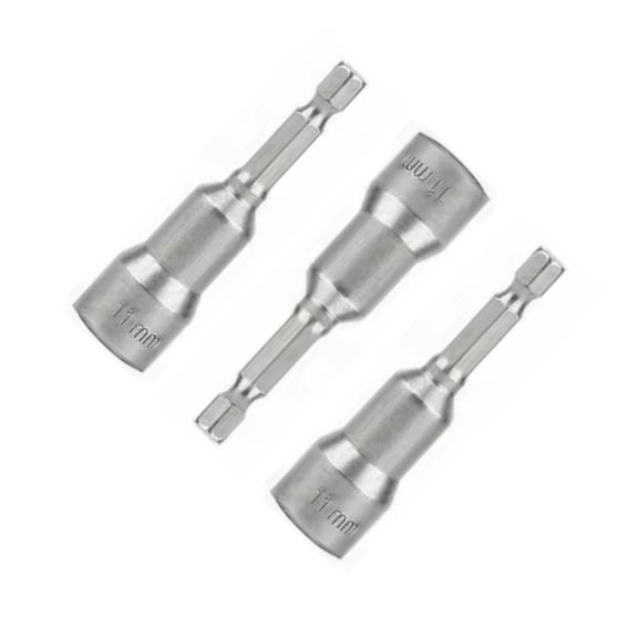 Versatile Magnetic Socket Set for Hand Drills 11mm, 3pcs, Resistant to Falling Off GUYUTING Spare Part
