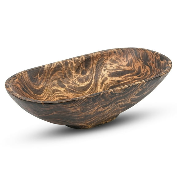 Versatile Mango Tree Wood Hand Carved Dark Stained Serving or Fruit Kitchen Bowl