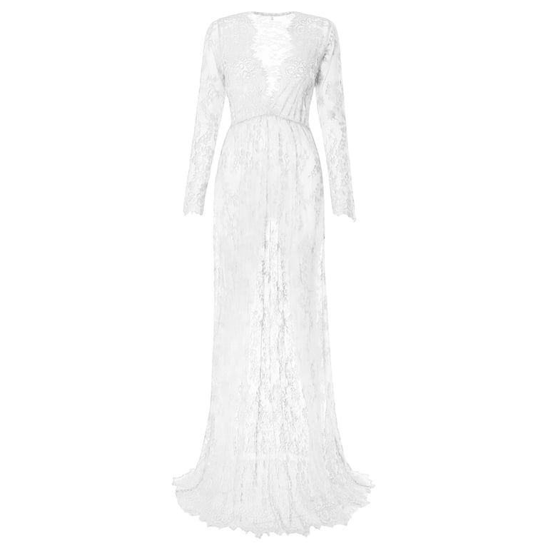 white lace bodycon maternity dress White Lace Mock Neck Long Sleeve Maternity Maxi Dress  PinkBlush