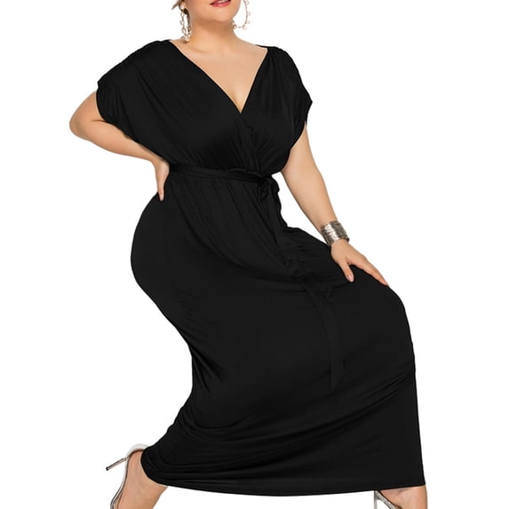 Versatile Maxi Dress for Women Perfect for Formal Events Cocktail Parties and Evening Wear Black 3XL