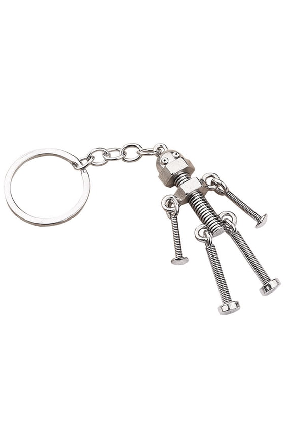 Versatile Mechanical Screw Robot Keychain Car Key Holder Bag Hangings Decoration Movable Joint Car Key Holder Accessory