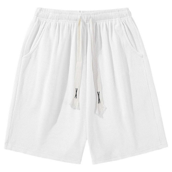 Versatile Men's Casual Shorts for Everyday Wear Light Fabric Elastic Waist with Adjustable Drawstring Ideal for Sports and Leisure Activities