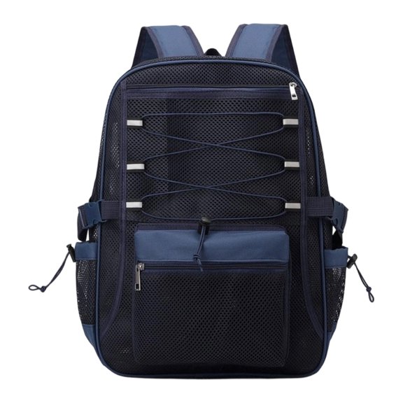 Versatile Mesh Backpack with Multiple Pockets, Breathable Lightweight Daypack for School Gym Beach Travel