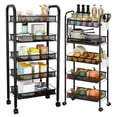 thumbnail image 1 of Rlietter Versatile Metal 5-Tier Rolling Storage Rack - Multi-Functional Display Shelf for Home & Office Organization, 1 of 7