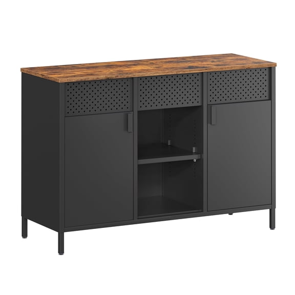 Versatile Metal Sideboard with Adjustable Shelves - Multipurpose Storage Cabinet for Kitchen, Living Room, and Office