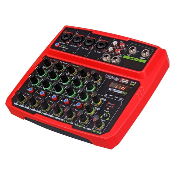 Versatile Mixer with Sound Card, Operates with USB or AC/DC Adapters