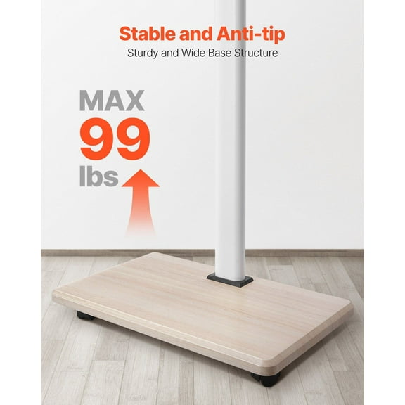 Versatile Mobile TV Stand for 32-70 Inch TVs, 25 Swivel, Height Adjustable, 99lbs Limit, VESA 600x400mm - Great for Corner, Bedroom, Patio