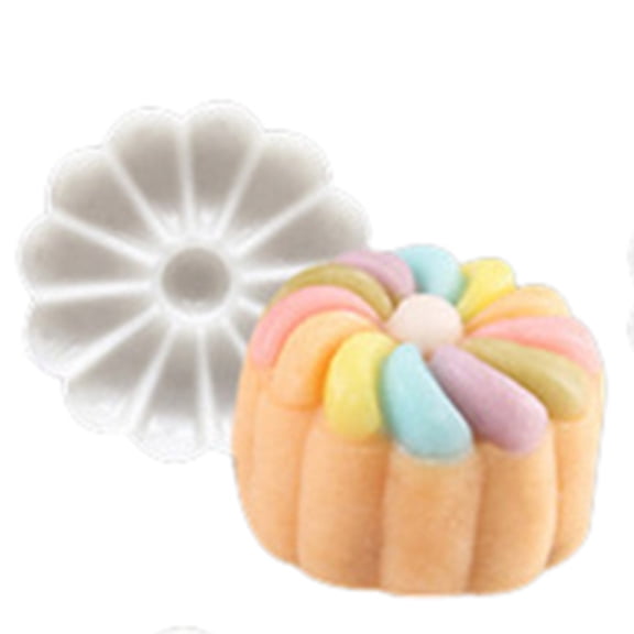 Versatile Mooncake Mold Set with 6 Unique Flower Design Stamps, Perfect for Baking and Crafting, Easy to Use and Clean