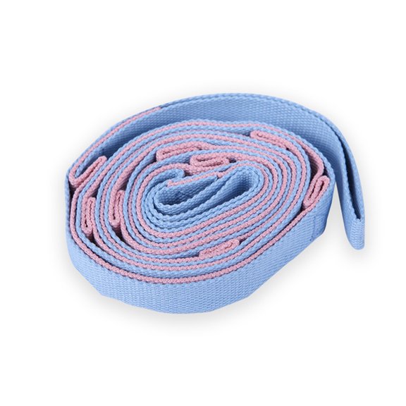 Versatile Multi-Loop Strap Perfect For Yoga, Pilates│ Portable │ Helps Improve Flexibility - pink + blue