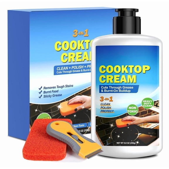 Versatile Multi-Purpose Cleaning Paste, Stain Removal Cream for Kitchen Hood, Degreaser for Living Room Bathroom Surfaces, 250ml