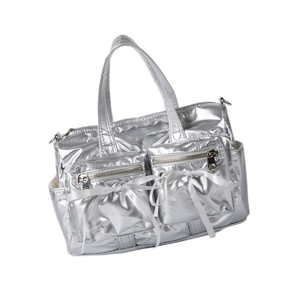 Versatile Nylon Shopper Handbag with Spacious Interior for Essential Women Sweet Bowknot Multi Pockets Crossbody Bag