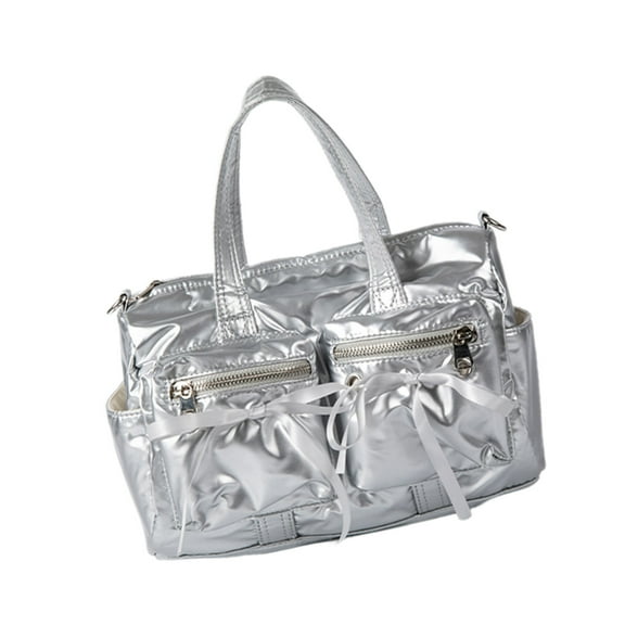 Versatile Nylon Shopper Handbag with Spacious Interior for Essential Women Sweet Bowknot Multi Pockets Crossbody Bag