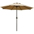 Versatile Outdoor Patio Umbrella with 8 Robust Ribs, Featuring Push