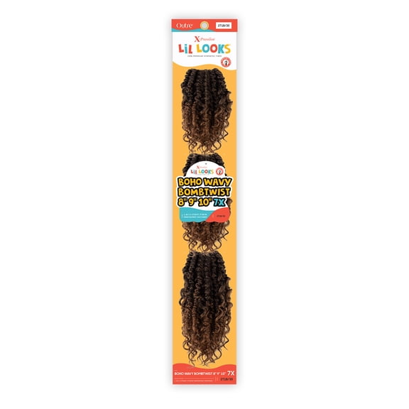 Versatile Outre Synthetic Crochet Braids X with Pression Lil Looks Boho Wavy 8" - Typpkmm