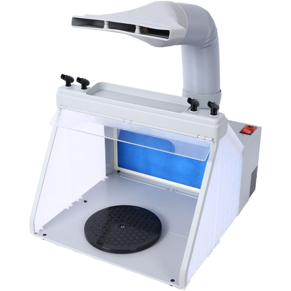 Versatile Paint Spray Booth with LED Lights & 360° Turntable for Models DC12V/1.6A Motor Included