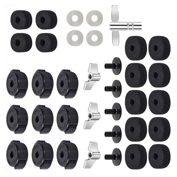Versatile Percussion Hardware Repair Set 36 Pcs Includes Felts Connectors Washers Sleeves And For Easy Assembly