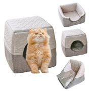 Versatile Pet Bed Suitable for Cats & Dogs, with Cozy Cushion Pillow Mat Ultra Soft & Comfortable, Warm Fabric Cooling Linen Sponge All-Season Cuddler Lightweight, Machine Washable Easy-to-Clean Small