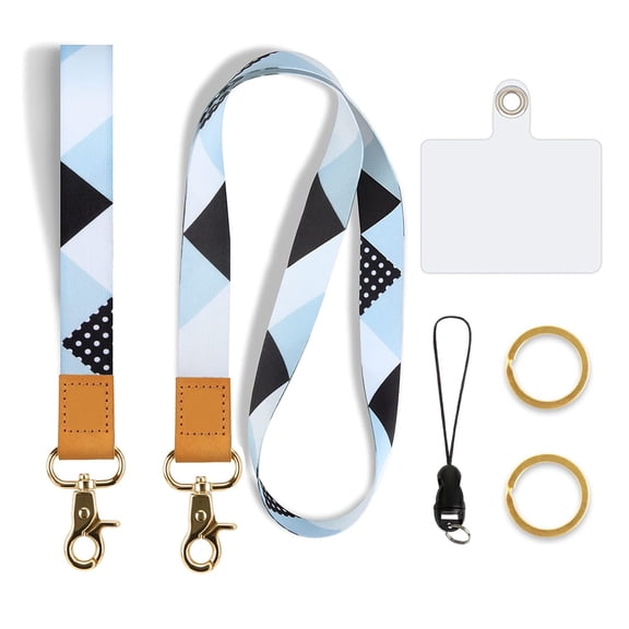 Versatile Phone Lanyard Set Stylish Print Design, Adjustable Crossbody and Wrist Strap, Universal Fit with 2 Phone Tether Tabs - Perfect for Women, iPhone Cases, ID Badges, and More