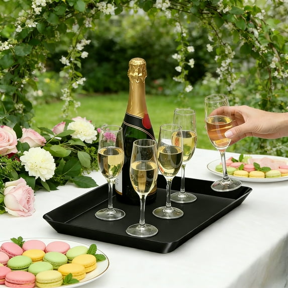 Versatile Plastic Serving Tray for Parties and Barbecues, Large Capacity Food Platter with Sturdy Construction, Dishwasher Safe Serving Dish for Entertaining