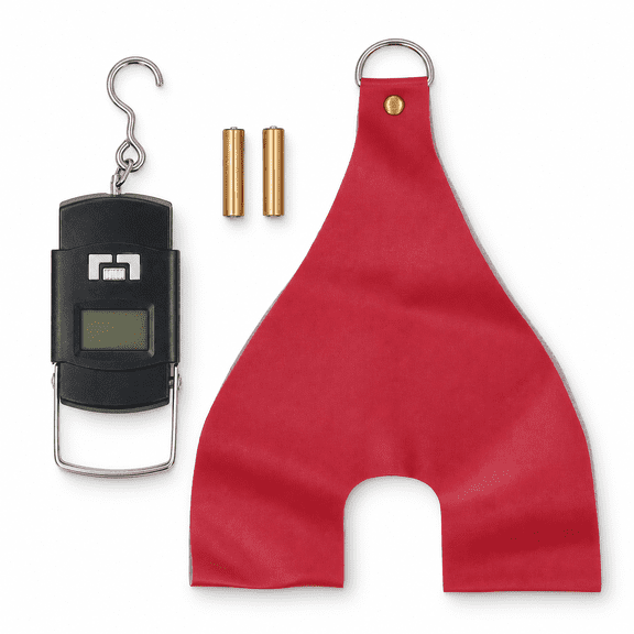 Versatile Poultry Weighing Sling and Hanging Scale Kit for Chickens Hens Roosters Ducks, Heavy Duty Portable Carrier Bag for Farm, Washable and Adjustable, 7.87 inches / 20 cm Long, Red Set