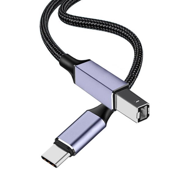 Nylon Braided Type C 2.0 to USB Printer Cable Cord Wire Fast Speed Compatible for Phone Tablet Laptop Fast Data Transfer