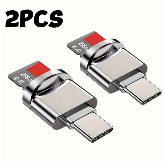 Versatile Reader for TF and SD Cards, USB-C and USB Adapter, Blue, Works with Laptops, MacBook, Galaxy, 15 Pro Max Series