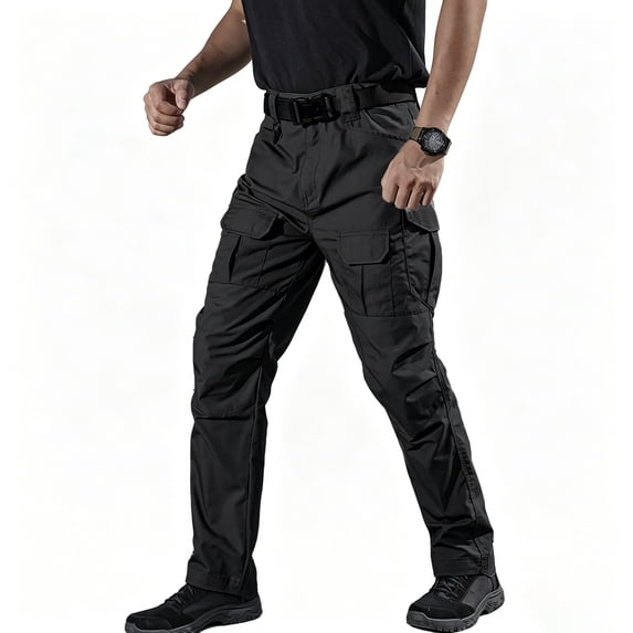 Versatile Relaxed Fit Cargo Pants for Men & Big Sizes, Yard Work Casual Wear Bottoms